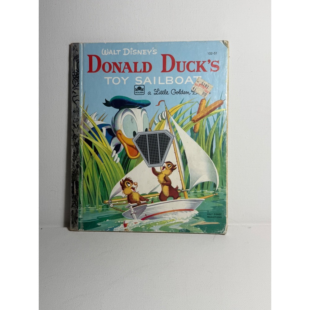 Walt‎ Disney Donald Duck's Toy Sailboat Little Golden Book 1954 8th Print D40